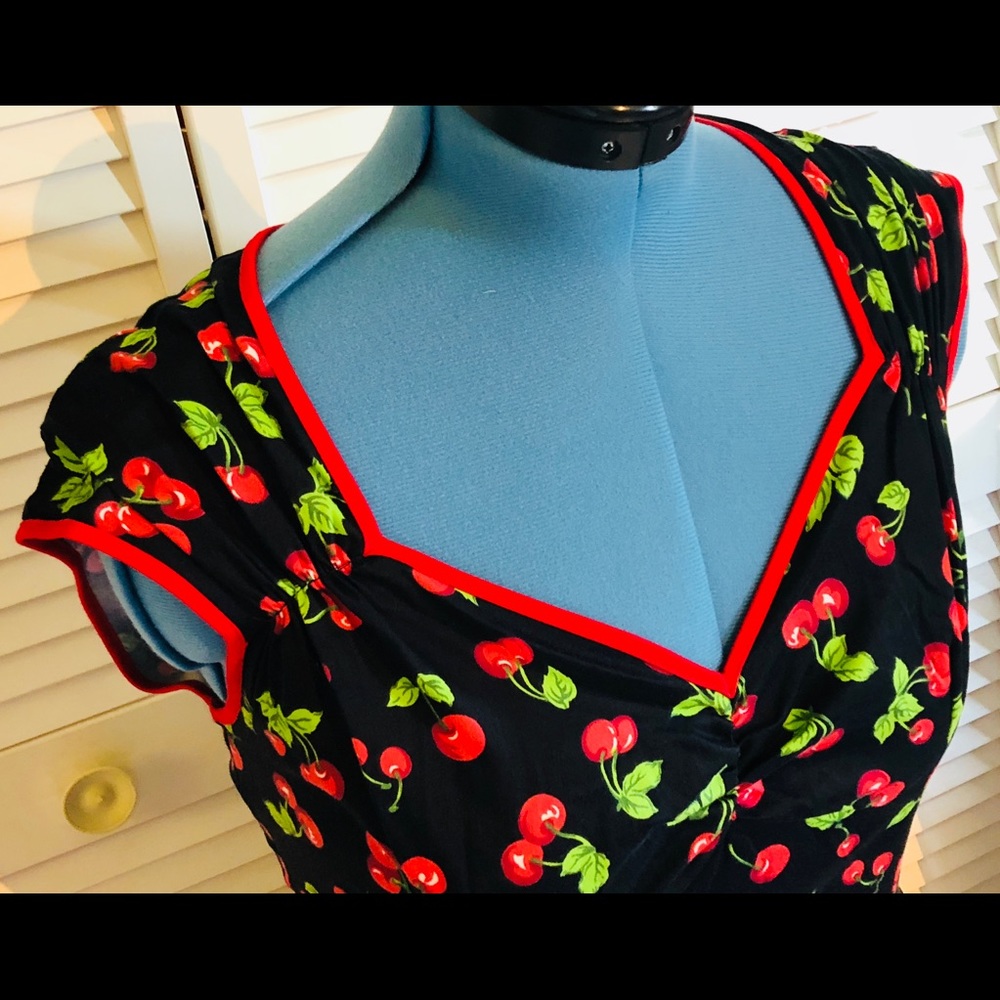 Pinup Couture/ PUG Cherry Print Wiggle Dress